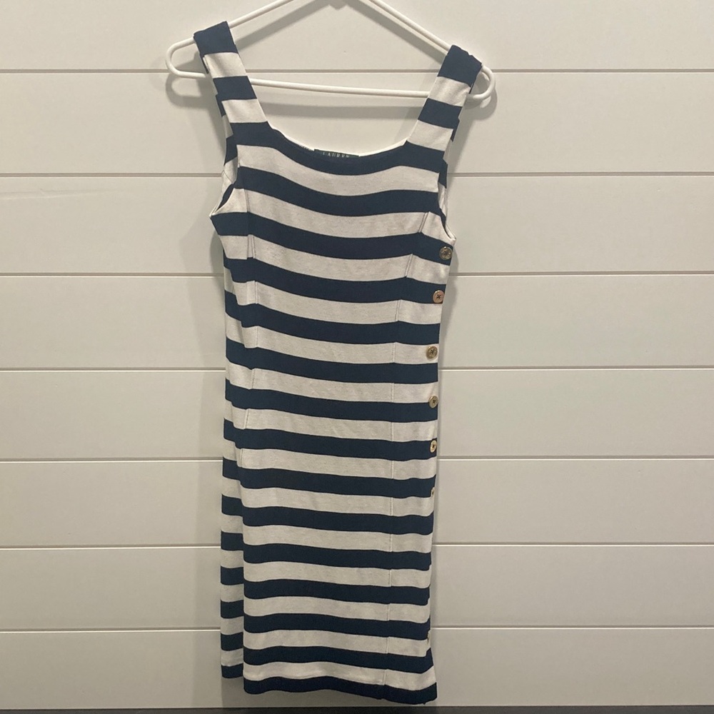 Ralph Lauren Navy and White Dress